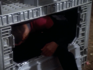 She makes Sisko endure the punishment instead of O'Brien because Sisko is the ranking officer. She gives Sisko the chance to get out if he'll take off his uniform and be like the others, but Sisko just climbs back in