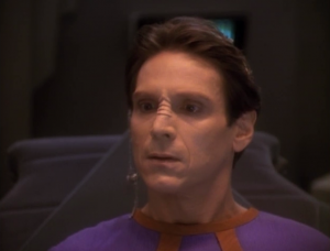 Bareil gets a positronic implant, and it makes him weird